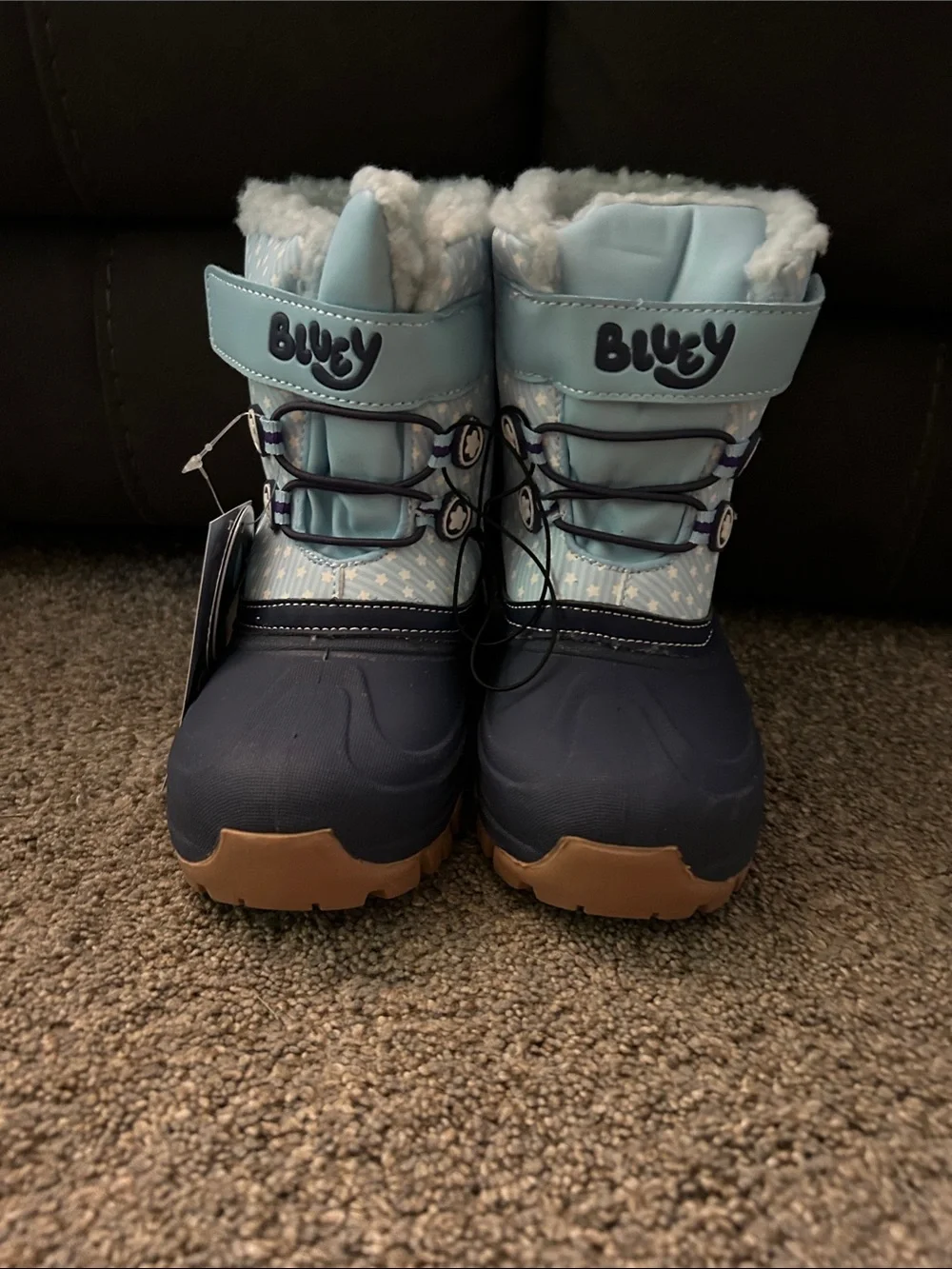 Kids Bluey Winter Boots with Fuzzy Lining. Rated for -20C.